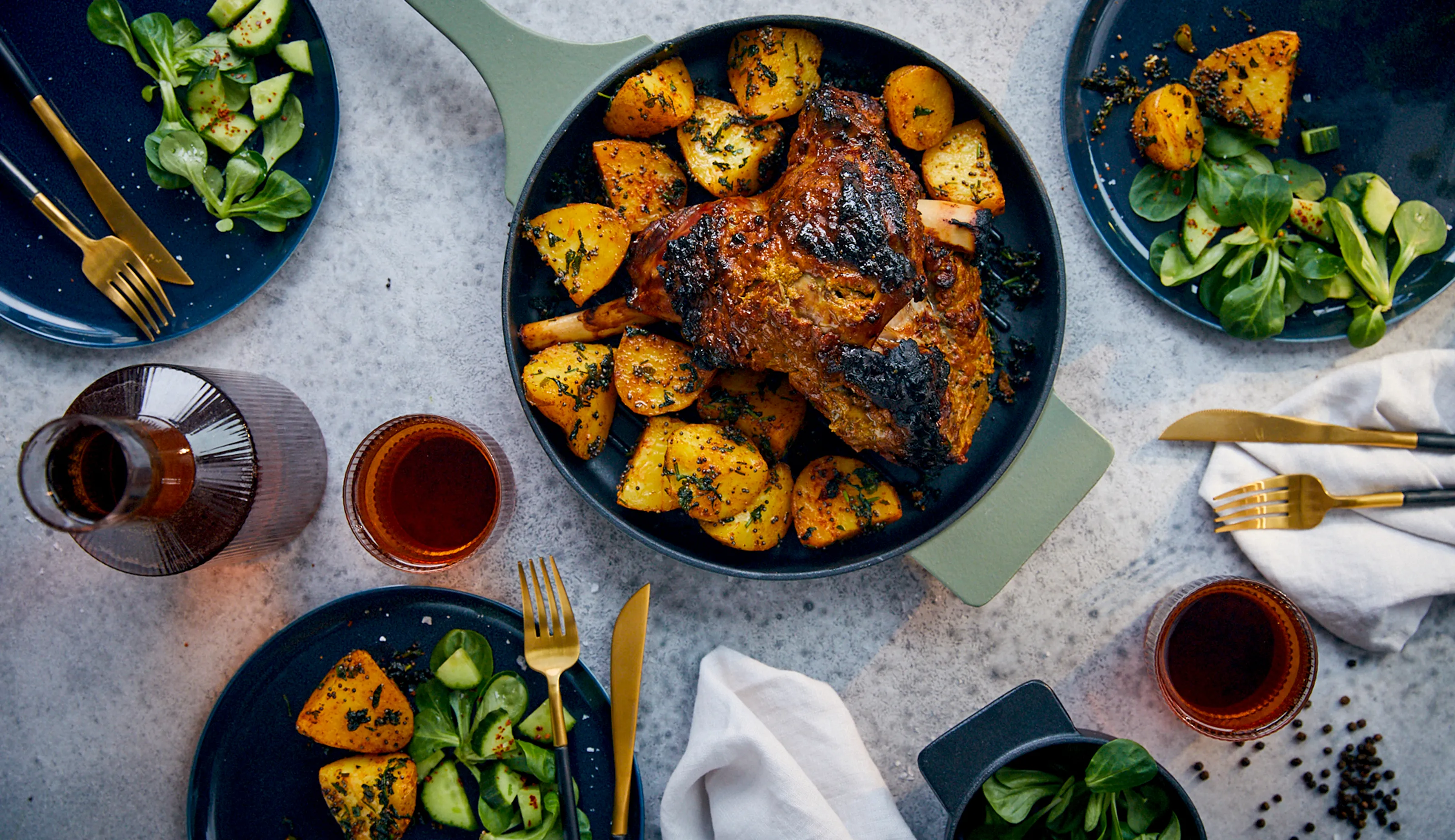 Indian Spiced Lamb with Herby Potatoes