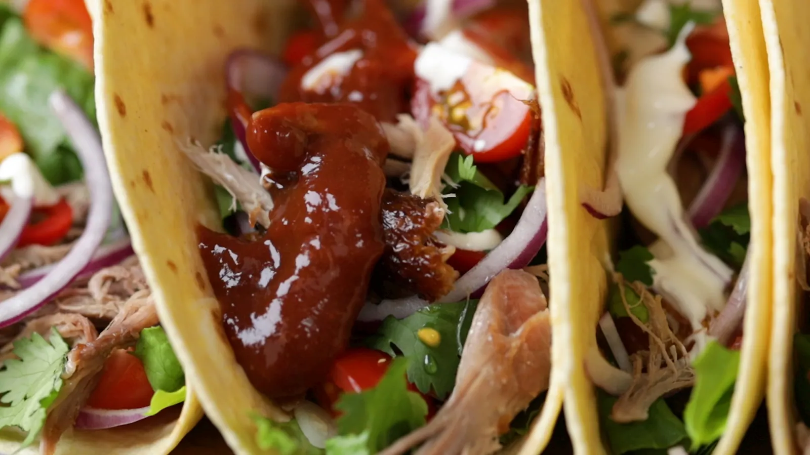 Duck tacos with taco filling