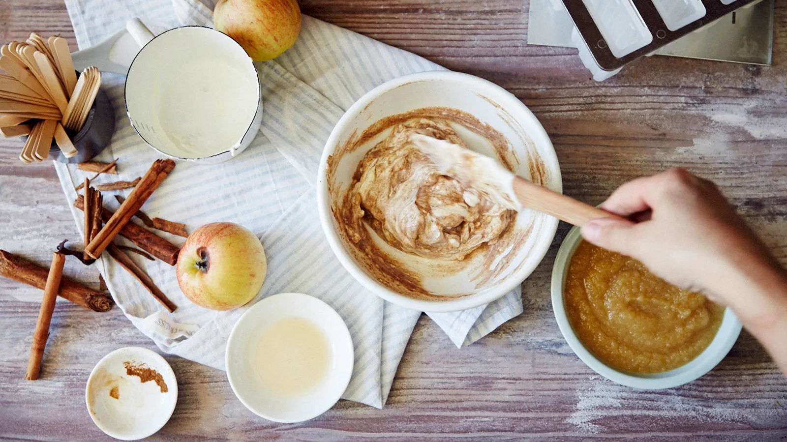 Step 1 - Apple & Cinnamon Ice Creams