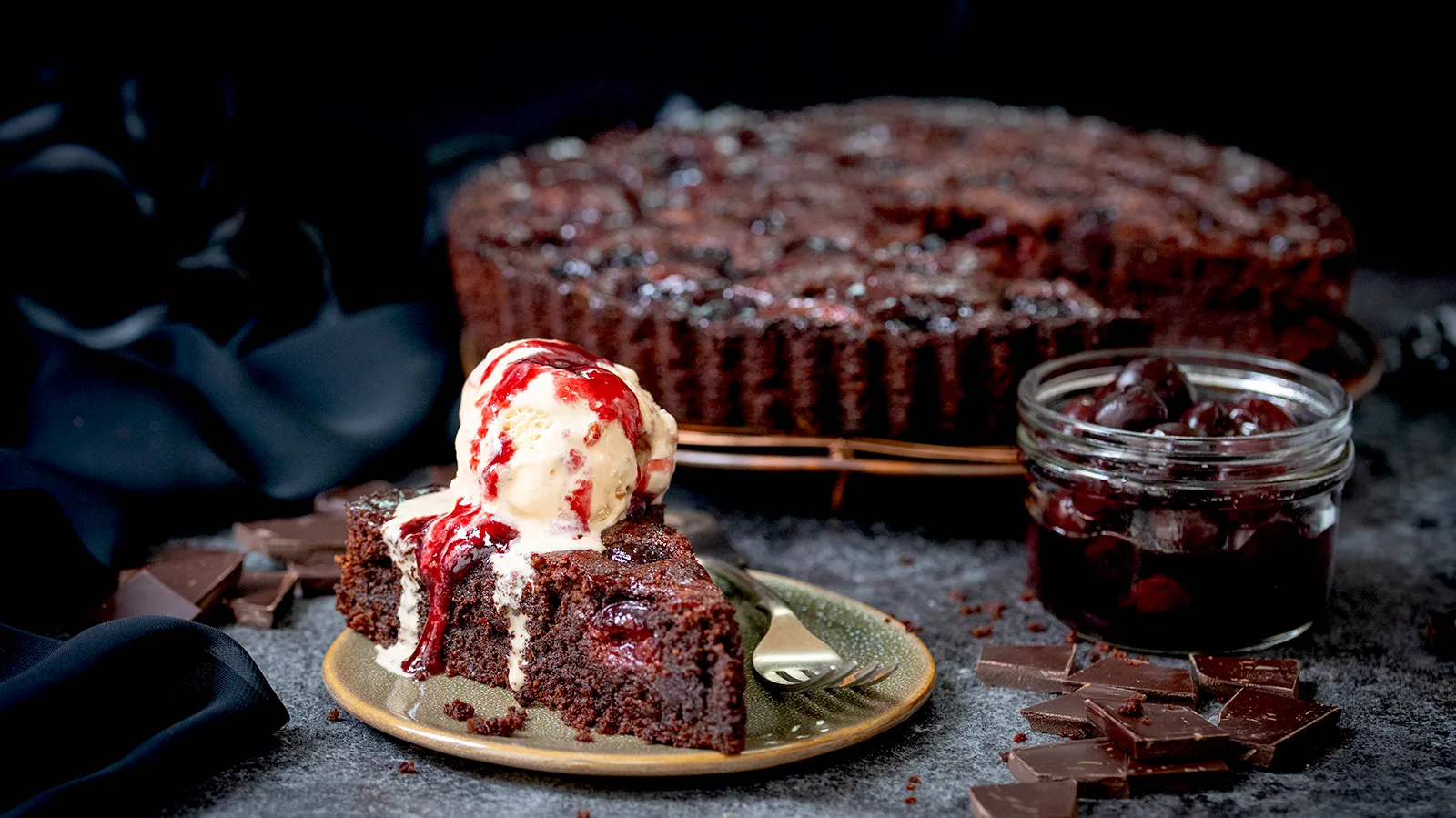 Amaretto & Black Cherry Tart