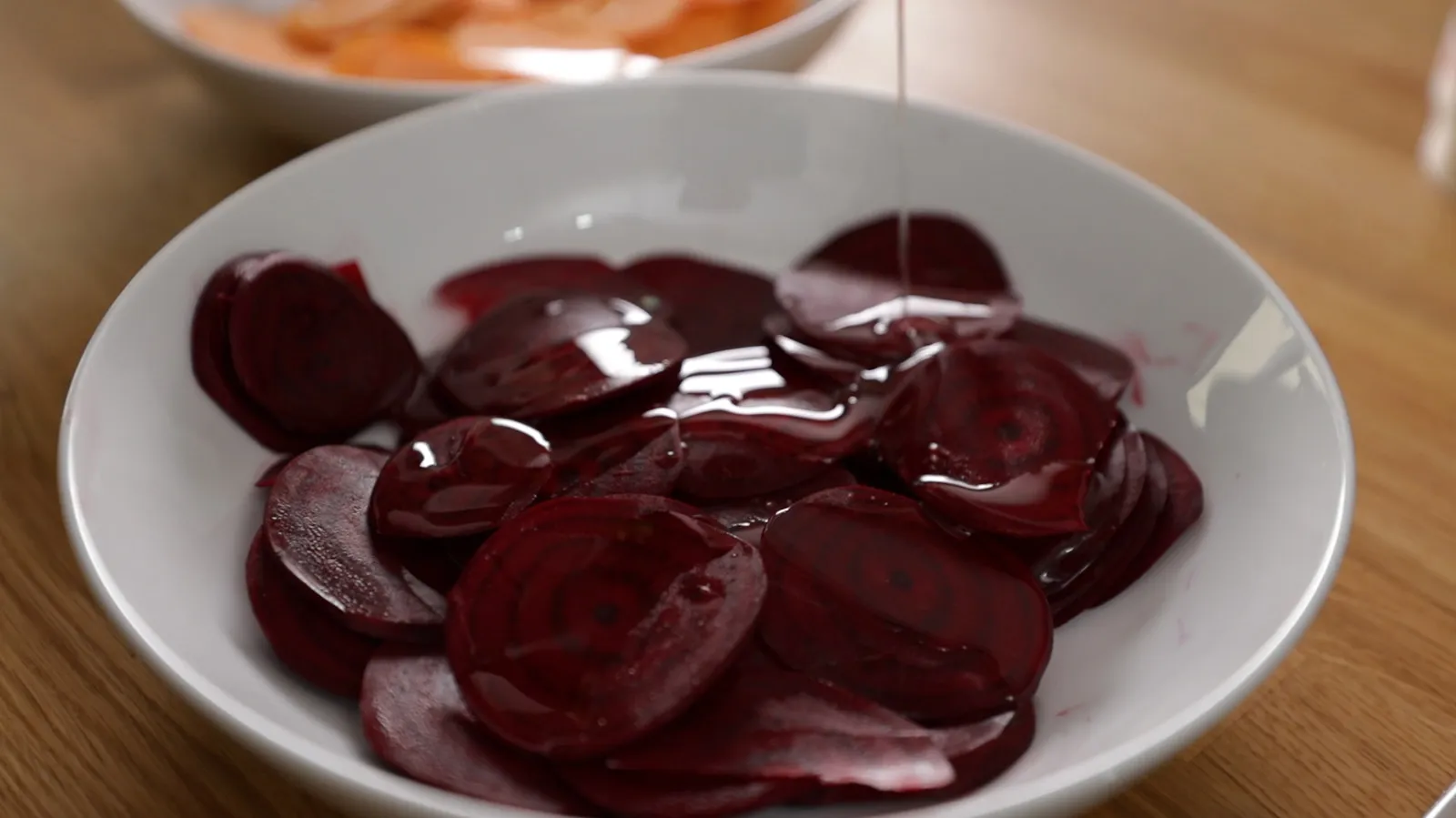 Sliced beetroot in a bowl
