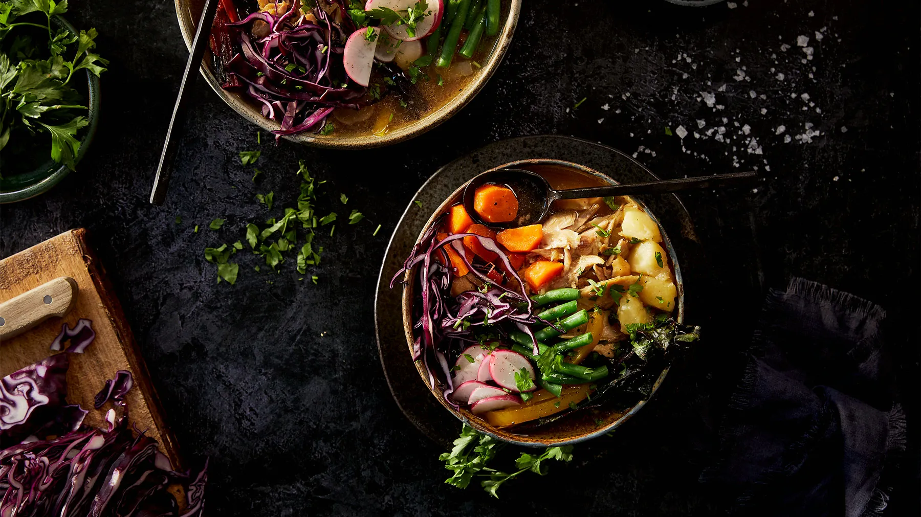  Rainbow Vegetable Chicken Soup