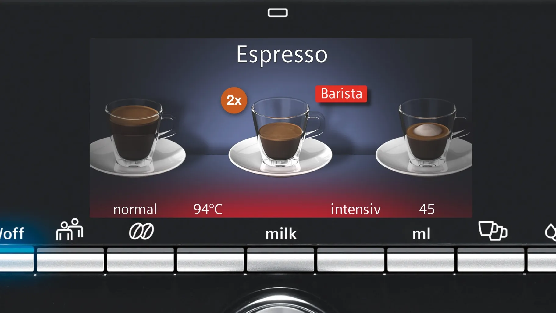 baristaMode fine aroma settings
