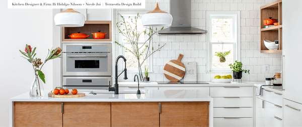 thermador compact kitchens ili hildago white minimalistic orange kitchen