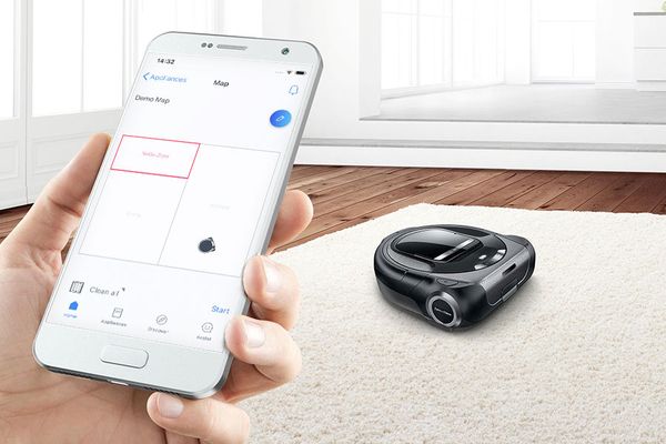 View of the zones that the intelligent robot vacuum cleaner is allowed to clean, within the Home Connect app.