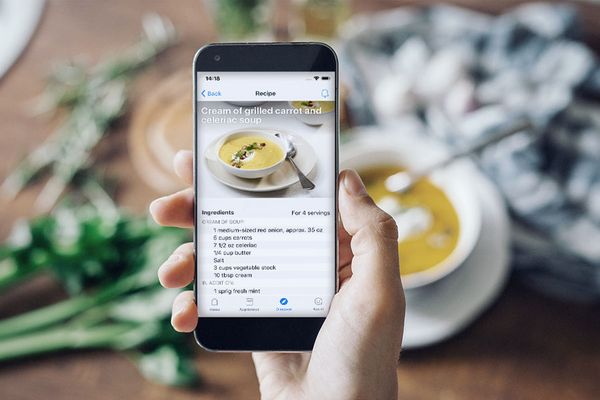 Home Connect app on a smartphone with recipe idea