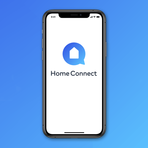 Das Produktbild zeigt den Home Connect Logo auf Handy.