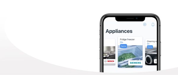 View of appliances in the Home Connect app