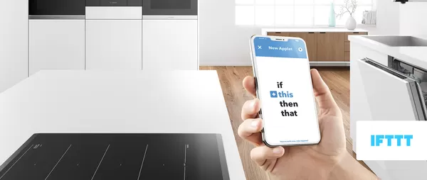 Phone displaying IFTTT in the kitchen