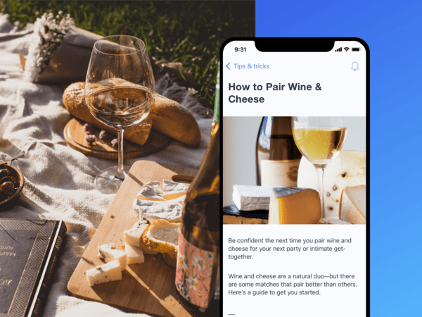 Glasses of wine, wine pairing in home connect app