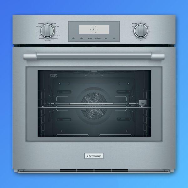 Thermador oven on a blue background