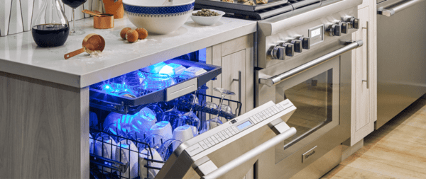 Thermador Sapphire Dishwasher in professional kitchen 