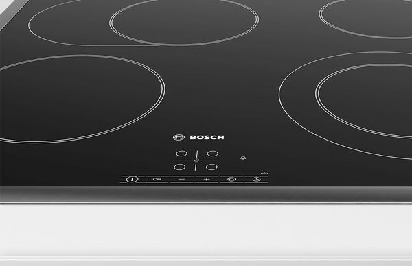 Ein Bosch Elektrokochfeld mit einem Basic Touch Control Display.