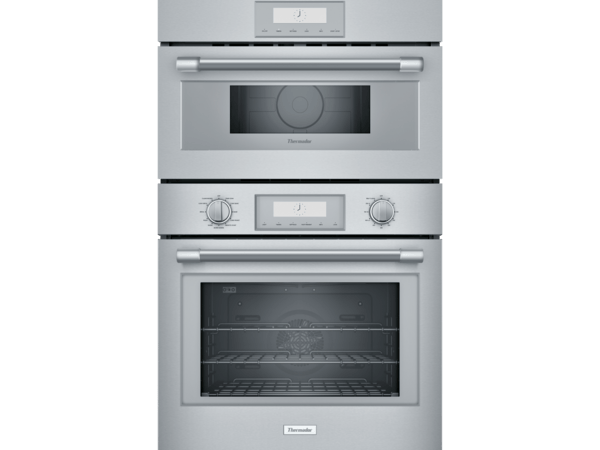 Thermador built-in double oven professional with steam rotisserie on the bottom capacity