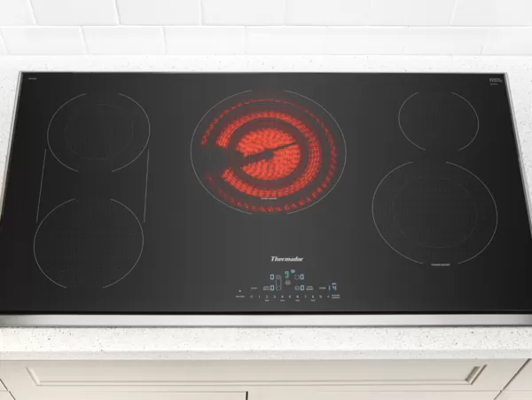 Thermador Electric Cooktop with Burner on