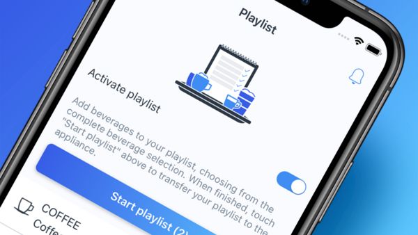 The Home Connect app screen showing Coffee Playlist feature