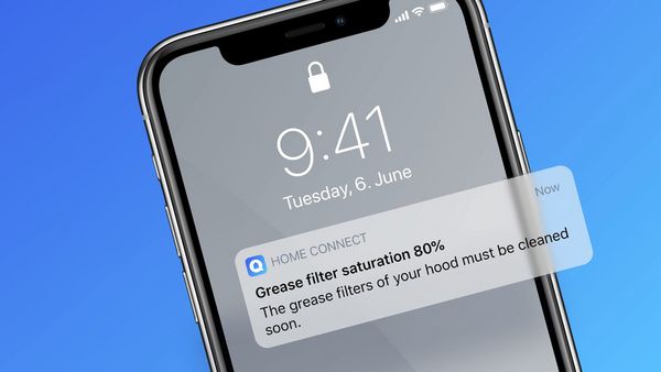 An app screen displaying a reminder for cleaning hood filter.