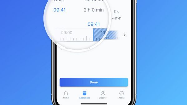 Home Connect App Screen Start Time