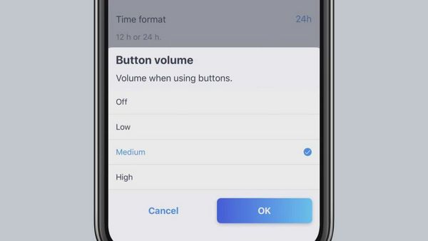 Home Connect app sound settings