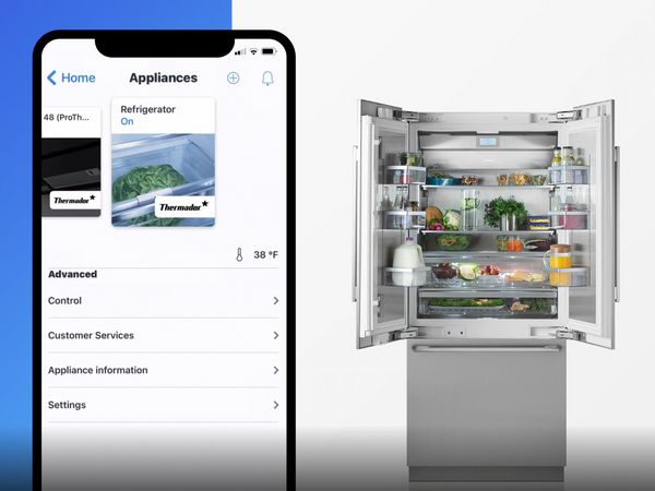 Réfrigérateur Thermador avec Home Connect et détails de l'application