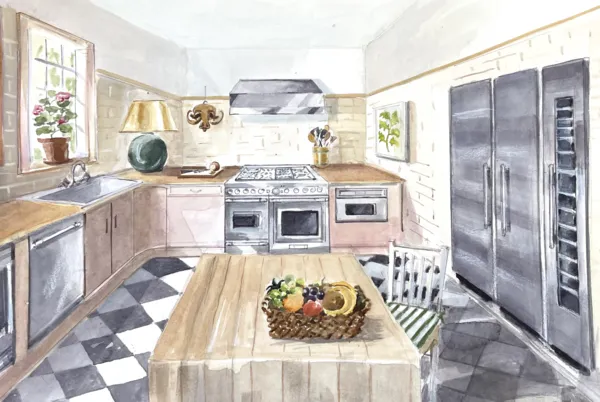 Sarah Jessica Parker Kitchen Sketch