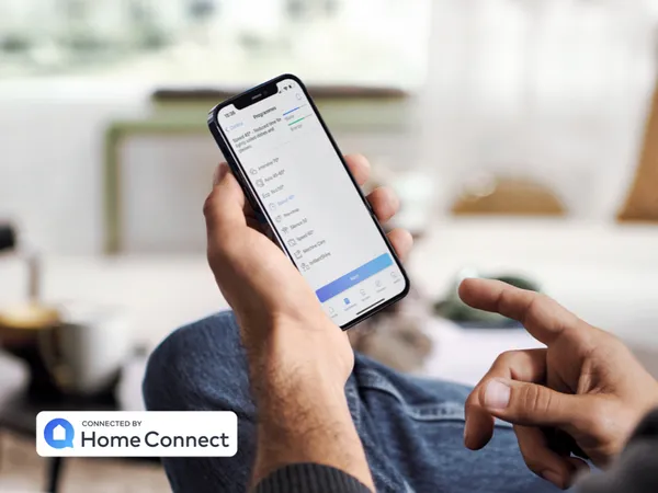 Person using home connect app