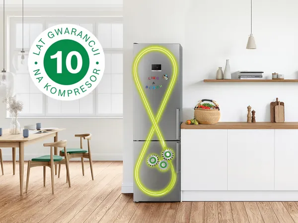 Lod&oacute;wka Bosch i ikona 10 lat gwarancji na kompresor