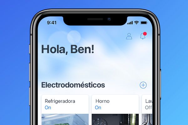 La ilustración representa la descarga de la aplicación Home Connect.