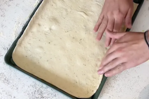 Dough in pan