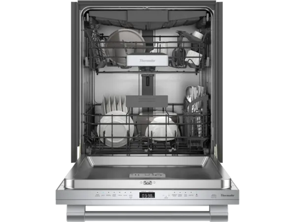 thermador sapphire stainless steel dishwasher with professional handle