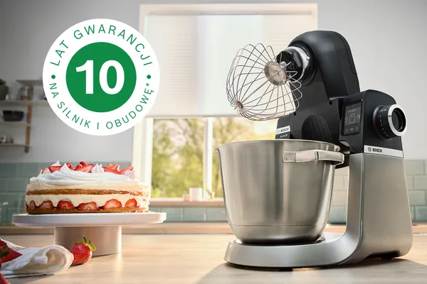 MUM i ikona z tekstem 10 lat gwarancji na silnik