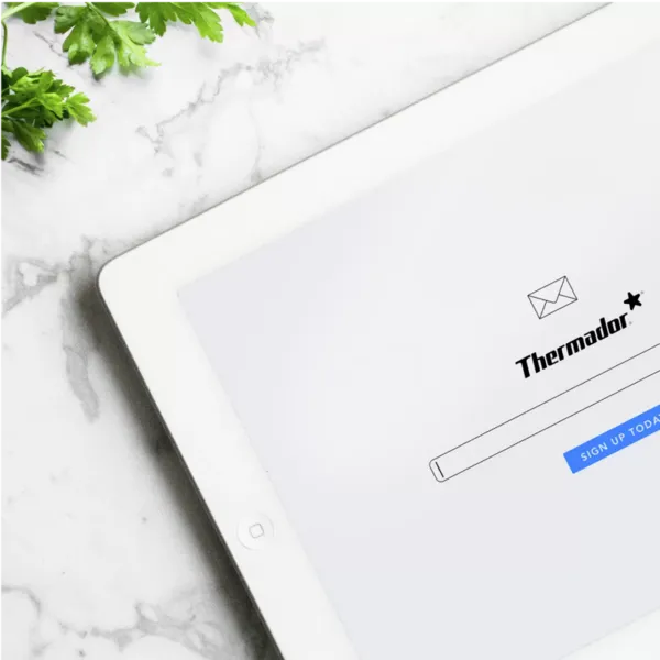 Thermador designer resources newsletter signup ipad screen