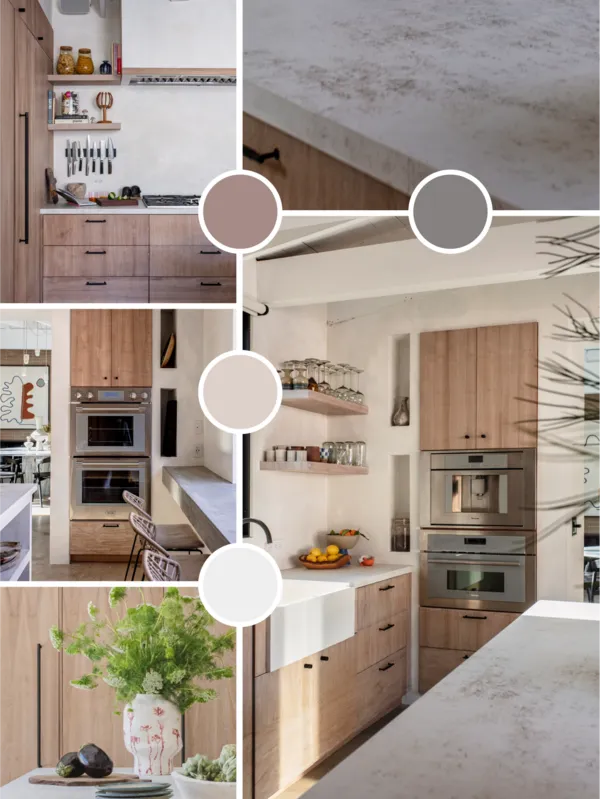 collage of thermador green inspiration kitchen