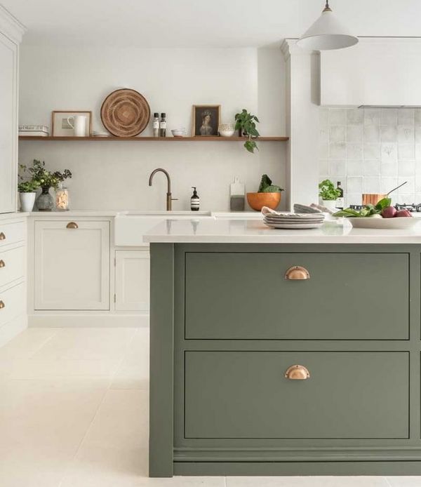 Green kitchen cabinet