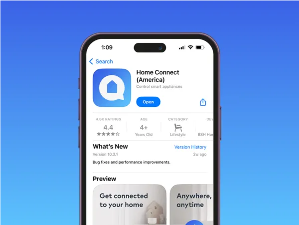 Home Connect App Screen