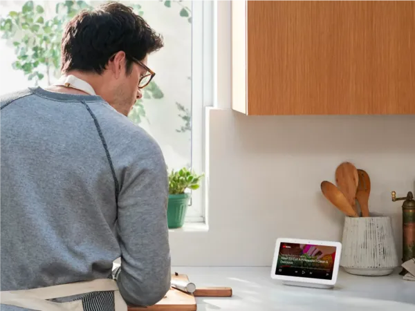 google home connect man cooking