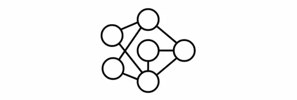 connected network of bubbles icon