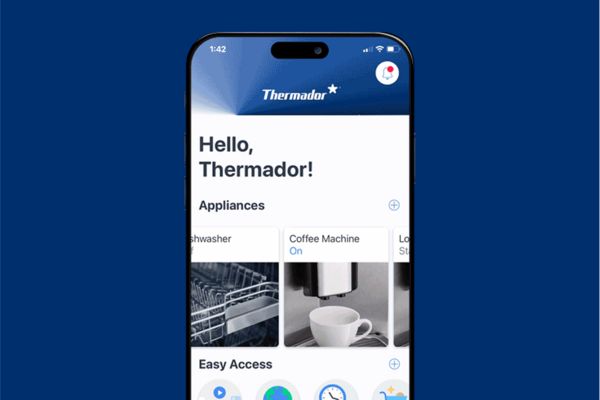 thermador compact kitchens home connect app phone screen