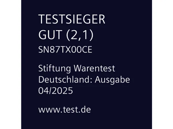 Testsieger mit GUT 2,1 Stiftung Warentest Deutschland April 2025