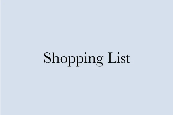 Shopping list