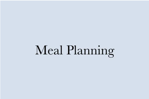 meal planning