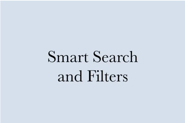 Smart Search and filters
