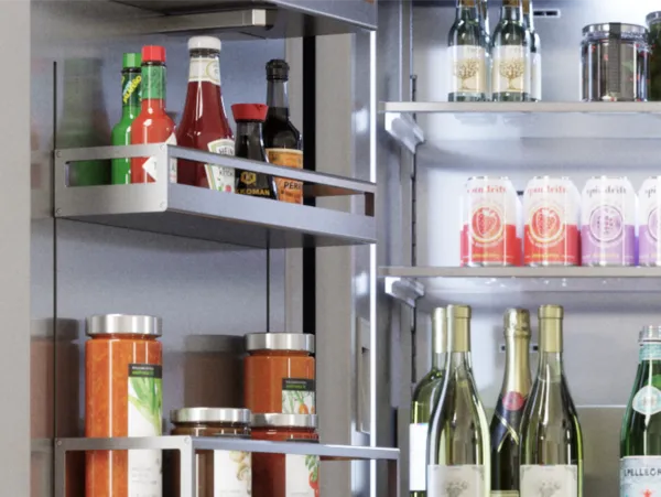 condiments on refrigerator door