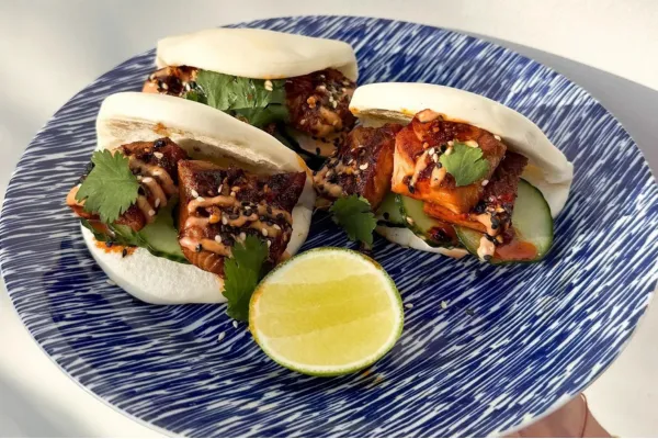 Spicy Salmon Bao Buns