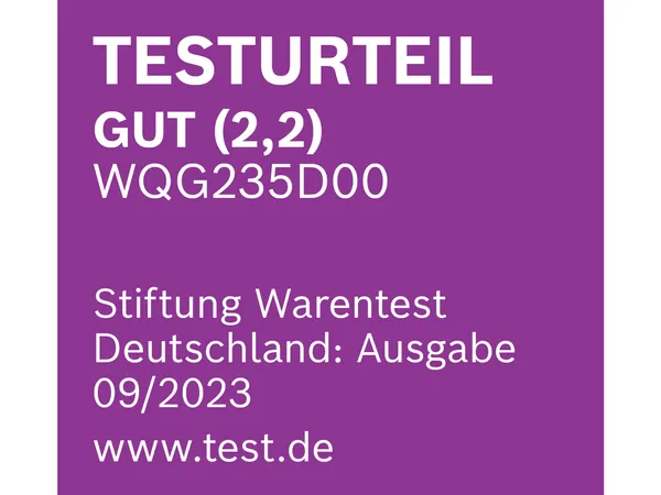 Testurteil Gut (2,2) Stiftung Warentest Deutschland