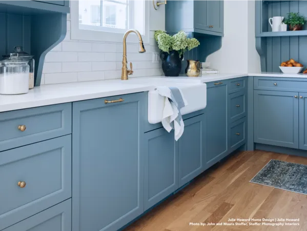 thermador luxury custom panel dishwashers in blue cabinetry