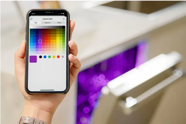 thermador luxury custom panel dishwashers star glow on phone screen