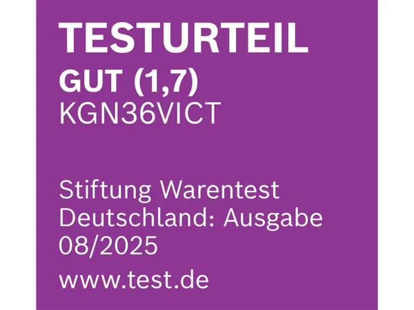 Testurteil Gut (1,7) Stiftung Warentest Deutschland: Ausgabe 08/2025