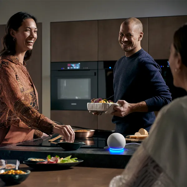 Friends cooking in a modern kitchen
