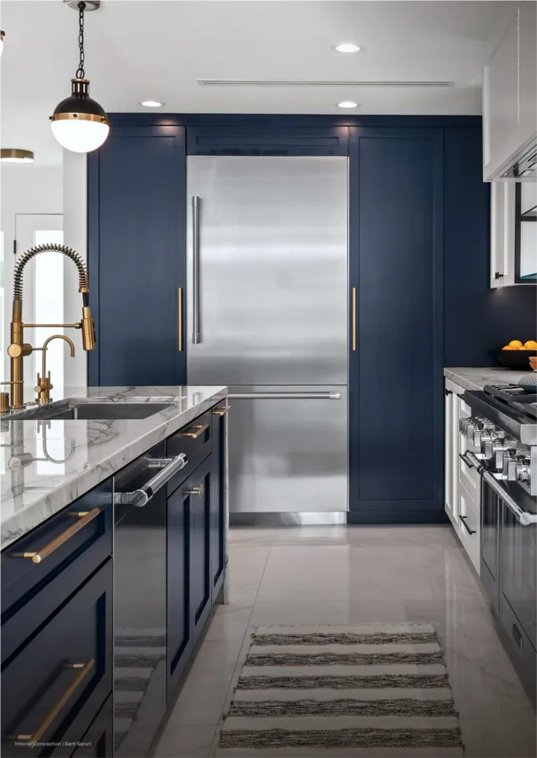 thermador professional collection kitchen blue white cabinetry